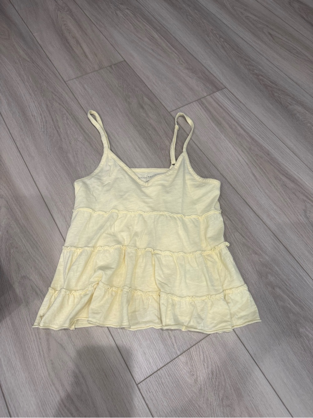 American Eagle Outfitters Pale Yellow Tiered Camisole